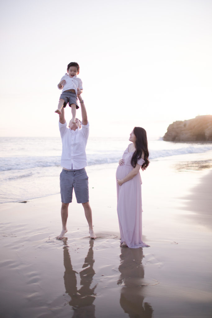 Fine Art Natural Light and Airy Maternity Newborn Baby Photo Session on the beach at Sunset | Orange County, California | Tiffany Chi Photography | Maternity and Newborn Photo Package | Baby's First Year Photography Package